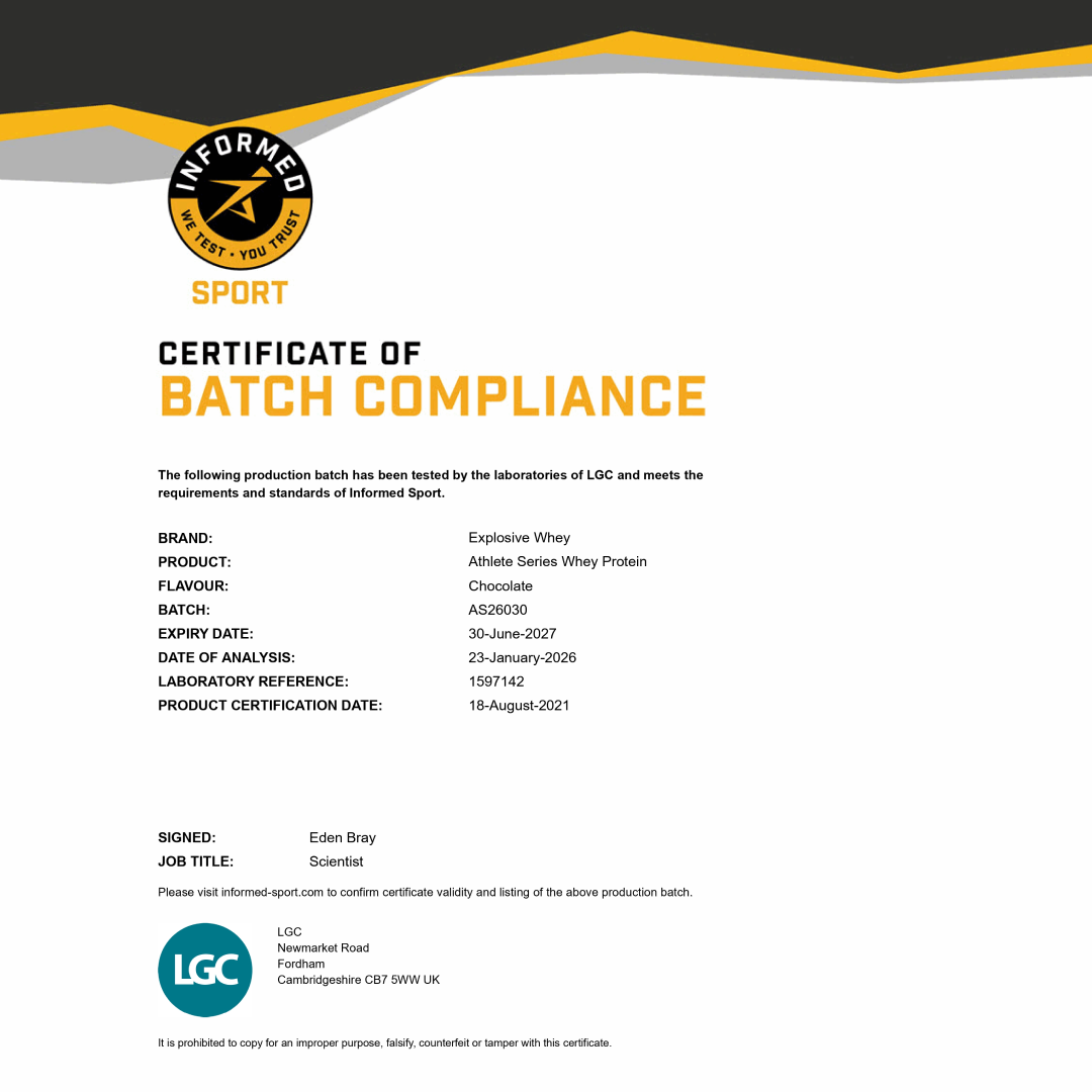 Athlete Series Whey Protein (100% Isolate)