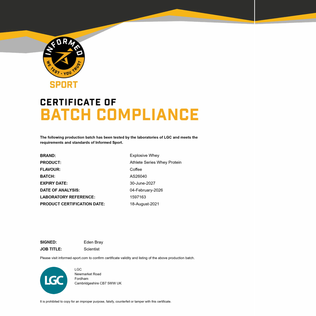 Athlete Series Whey Protein (100% Isolate)