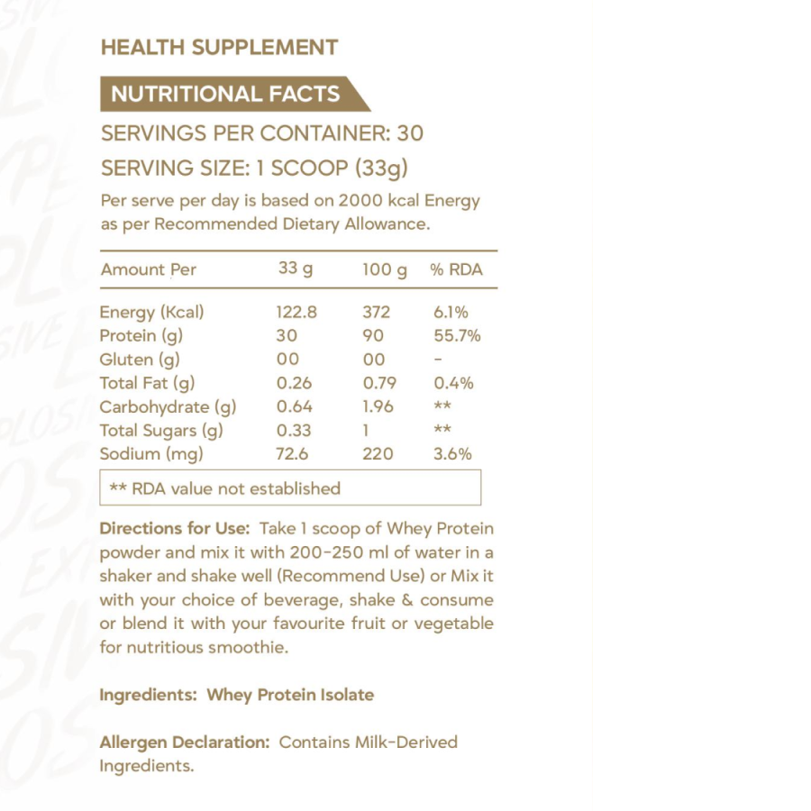 Raw Series Whey Protein (100% Isolate)