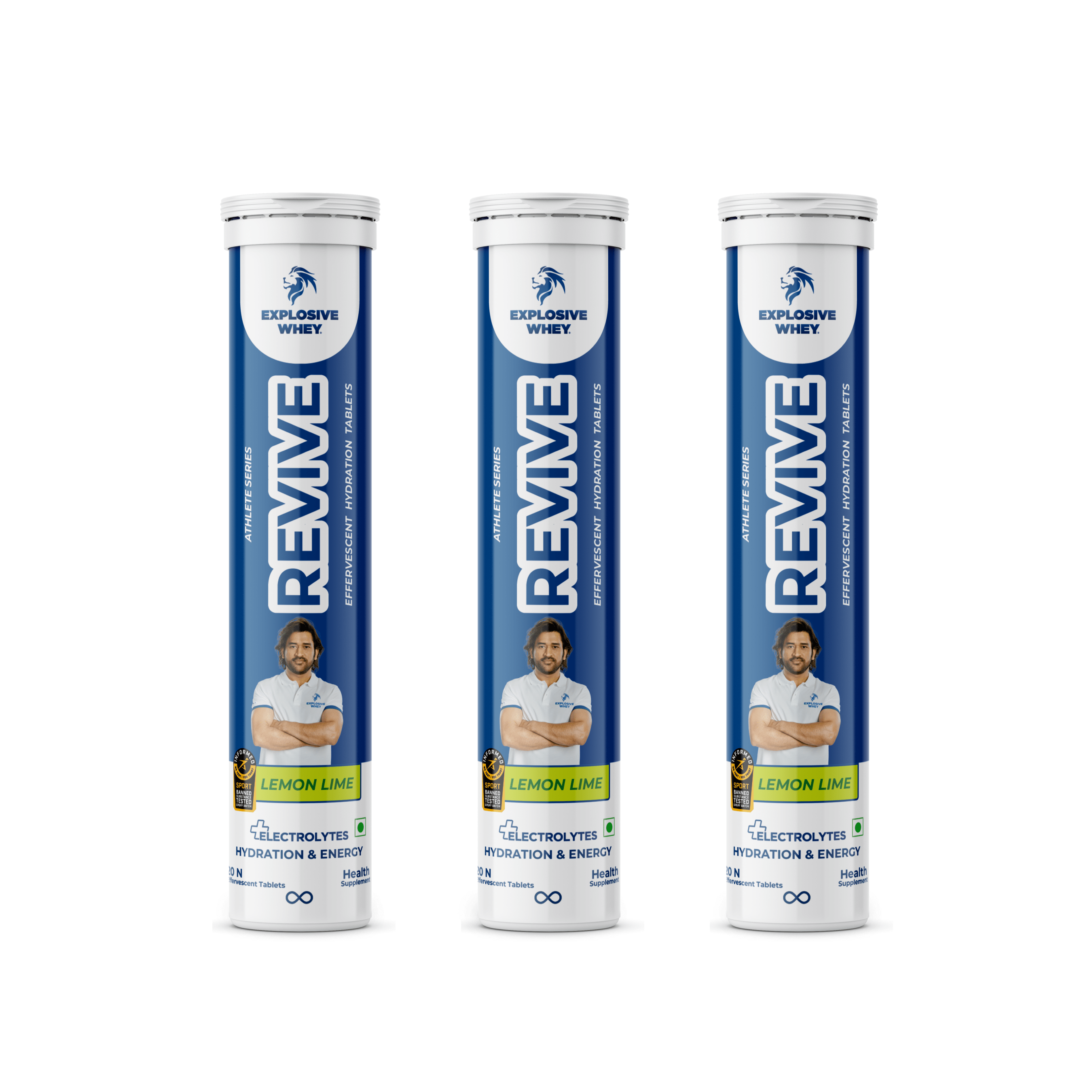 Athlete Series Revive Hydration Tablets (3xPack)#Flavour_Lemon Lime