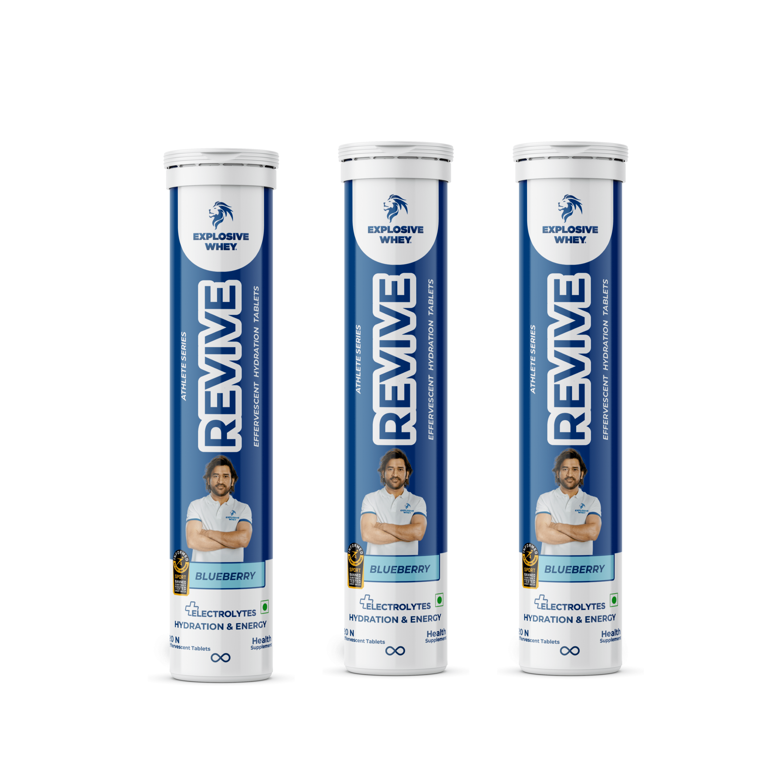 Athlete Series Revive Hydration Tablets (3xPack)#Flavour_Blueberry