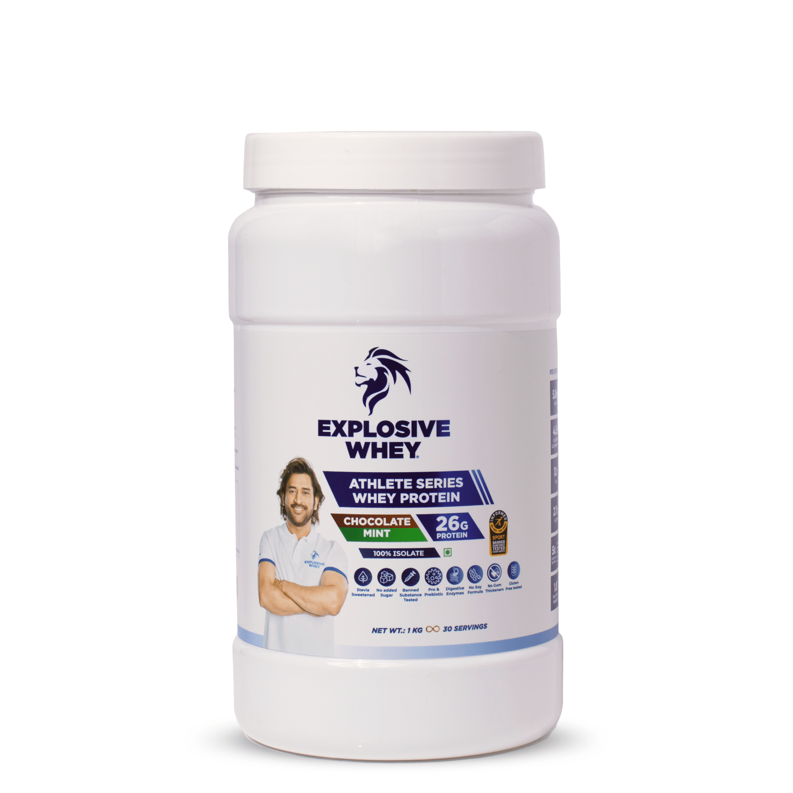 Athlete Series Whey Protein (100% Isolate)#Flavour_Chocolate Mint